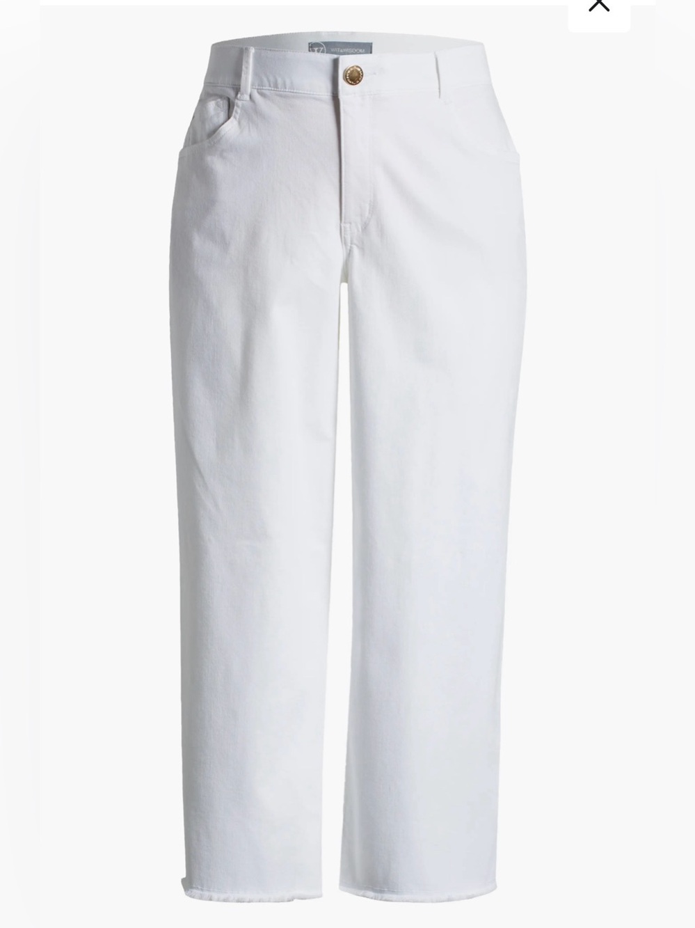 NWOT- Wit & Wisdom Wyatt Skyrise Frayed High Waist Ankle Jeans, White, size 8